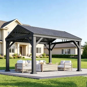 10x12FT Heavy-Duty Hardtop Metal Gazebo
