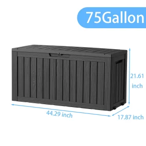 75-Gallon Waterproof Rolling Resin Storage Box