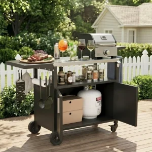 Foldable Stainless Steel Grill Cart