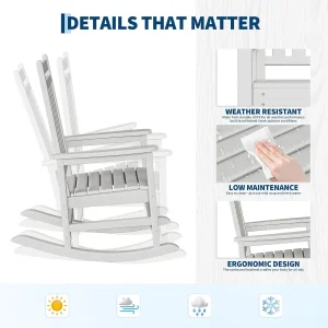 2-Piece HDPE Outdoor Rocking Chair Set