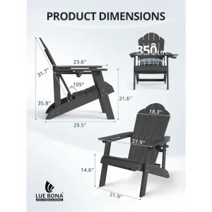 Weather-Resistant Adirondack Chairs with Cupholders