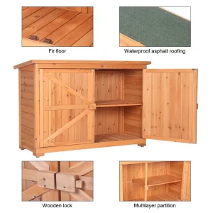 Double-Door Outdoor Wooden Garden Shed