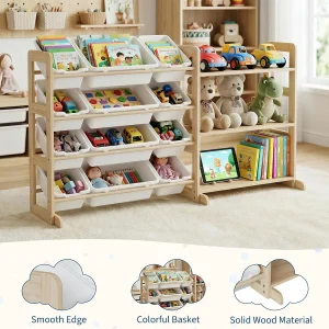 12-Bin Kids Toy Storage Organizer Shelf